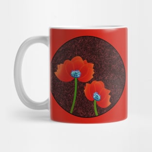 Digital Abstract of Red Poppies (MD23Mrl004) Mug